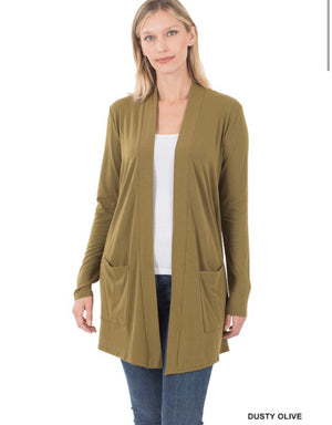 “Dusty Olive” Cardigan (Reg Sz)