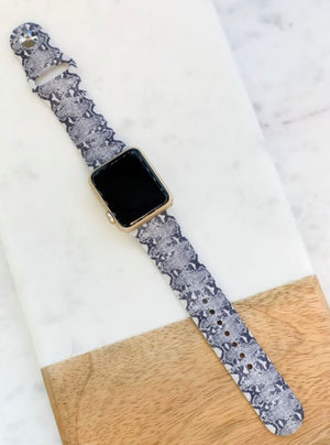 Snakeskin Print Silicone Watch Band