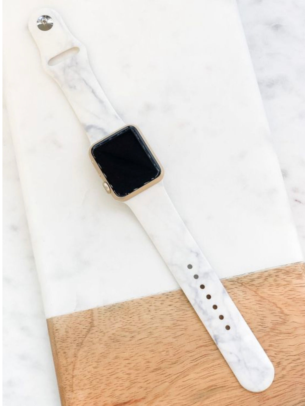 White Marble Silicone Watch Band