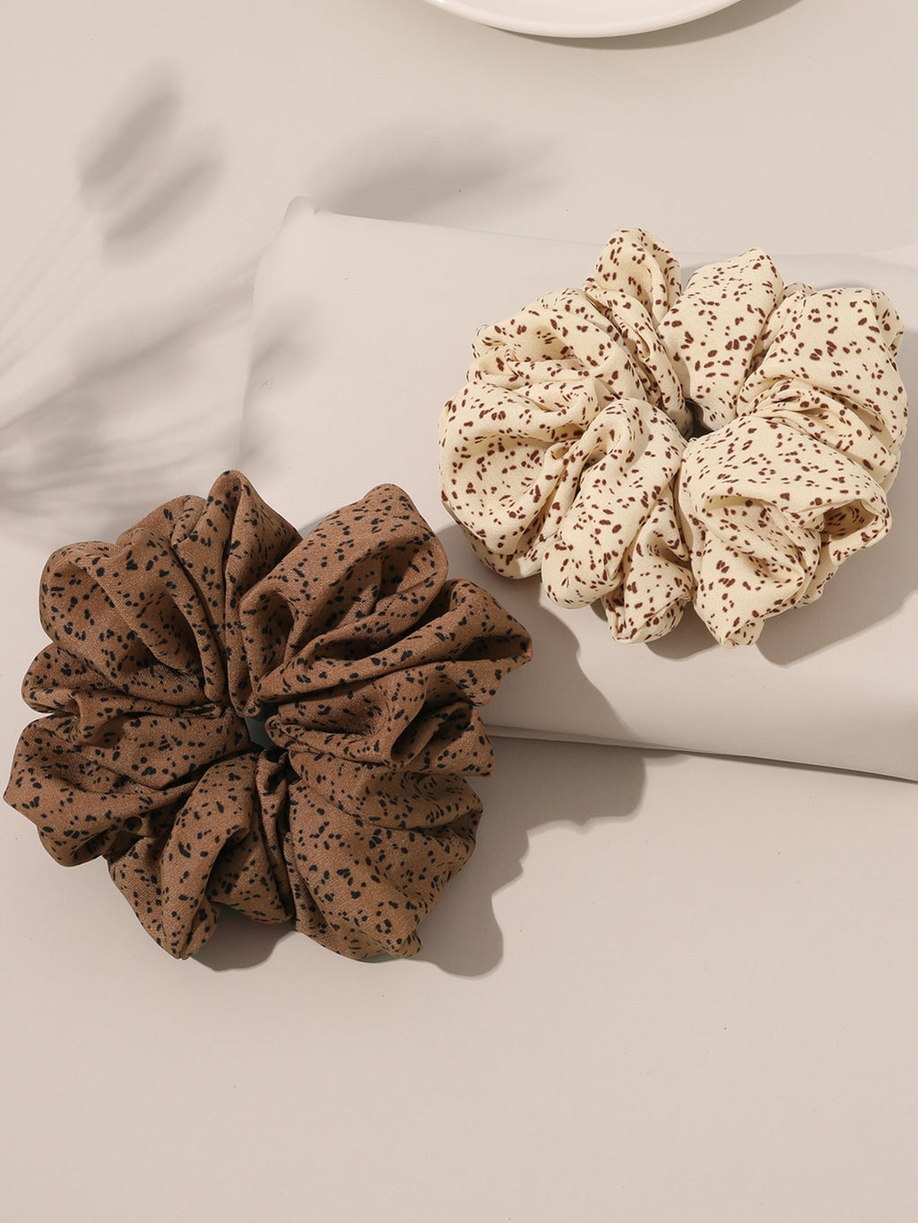 "Speckled Neutral" scrunchie collection