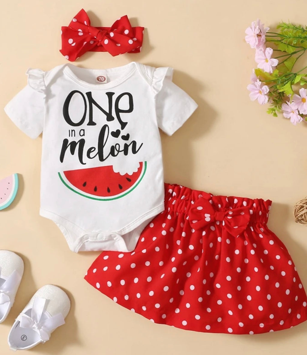 “One In A Melon” little girl’s outfit