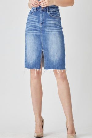 "Dark High Waisted Blues" jean skirt