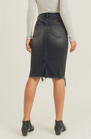 "Black Distressed Blues" Risen skirt