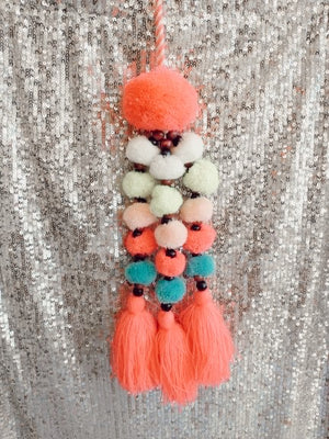 PomPom Rear View Mirror Car Charm