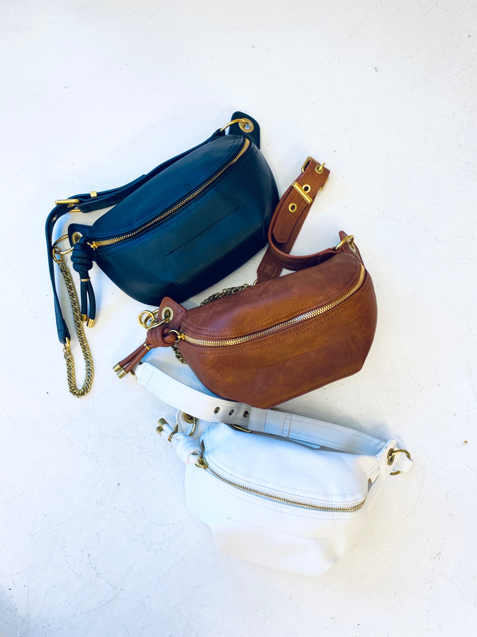 "Going Places" Leather Fanny Sling Bag