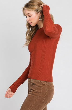 “Basically Fall” ribbed top