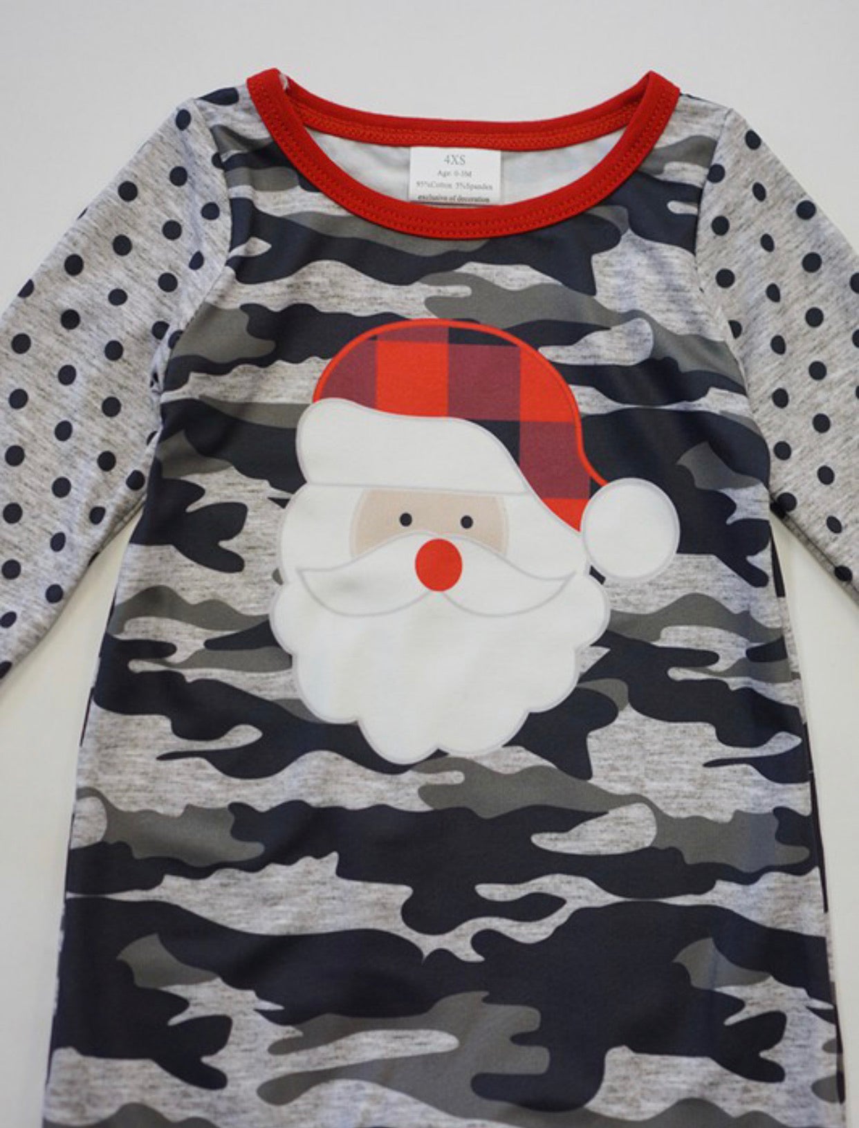 Camo And Santa little girl’s romper