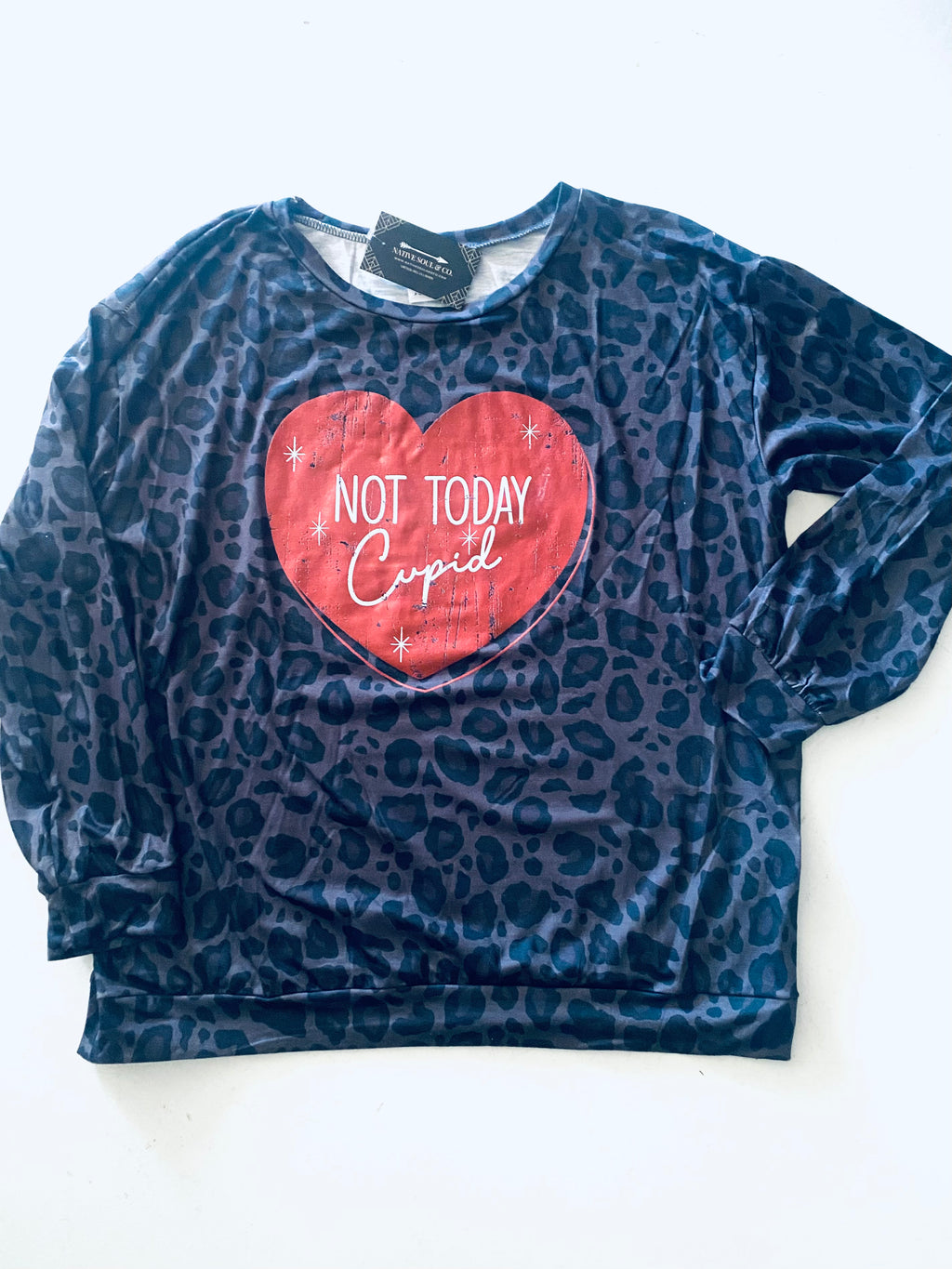 "Not Today, Cupid" graphic light sweatshirt