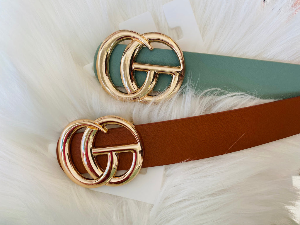 "Summertime Faux GG" belts